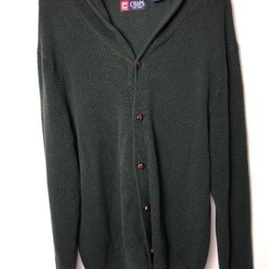 Chaps Mens Forest Green Cardigan Sweater Toggle XL
